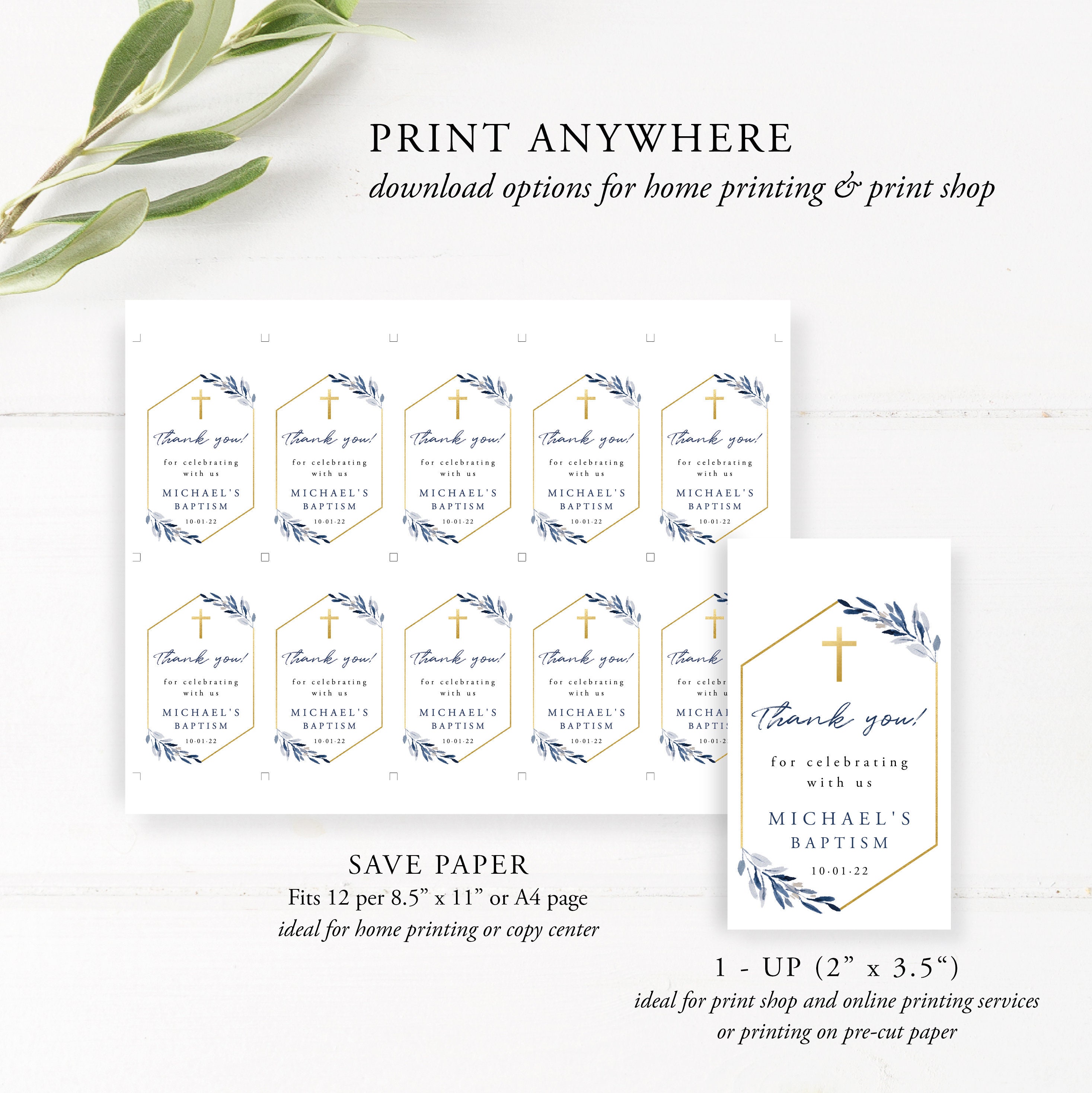 Baptism Favor Tags Template Printable Baptism Favor Tag - Etsy
