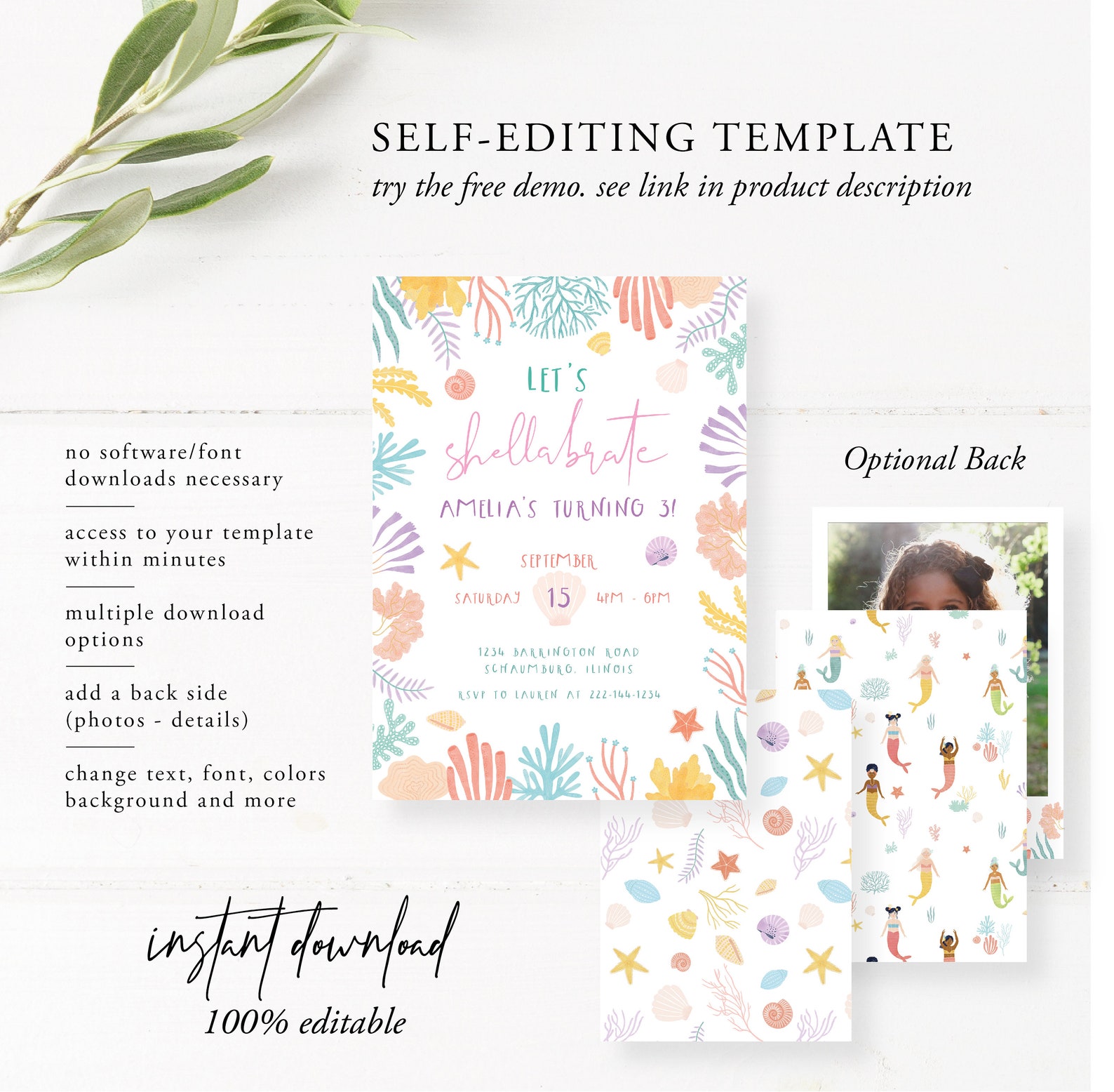 Sea Shell Invitation Template Shellabration Party Invitation Sea Shells ...