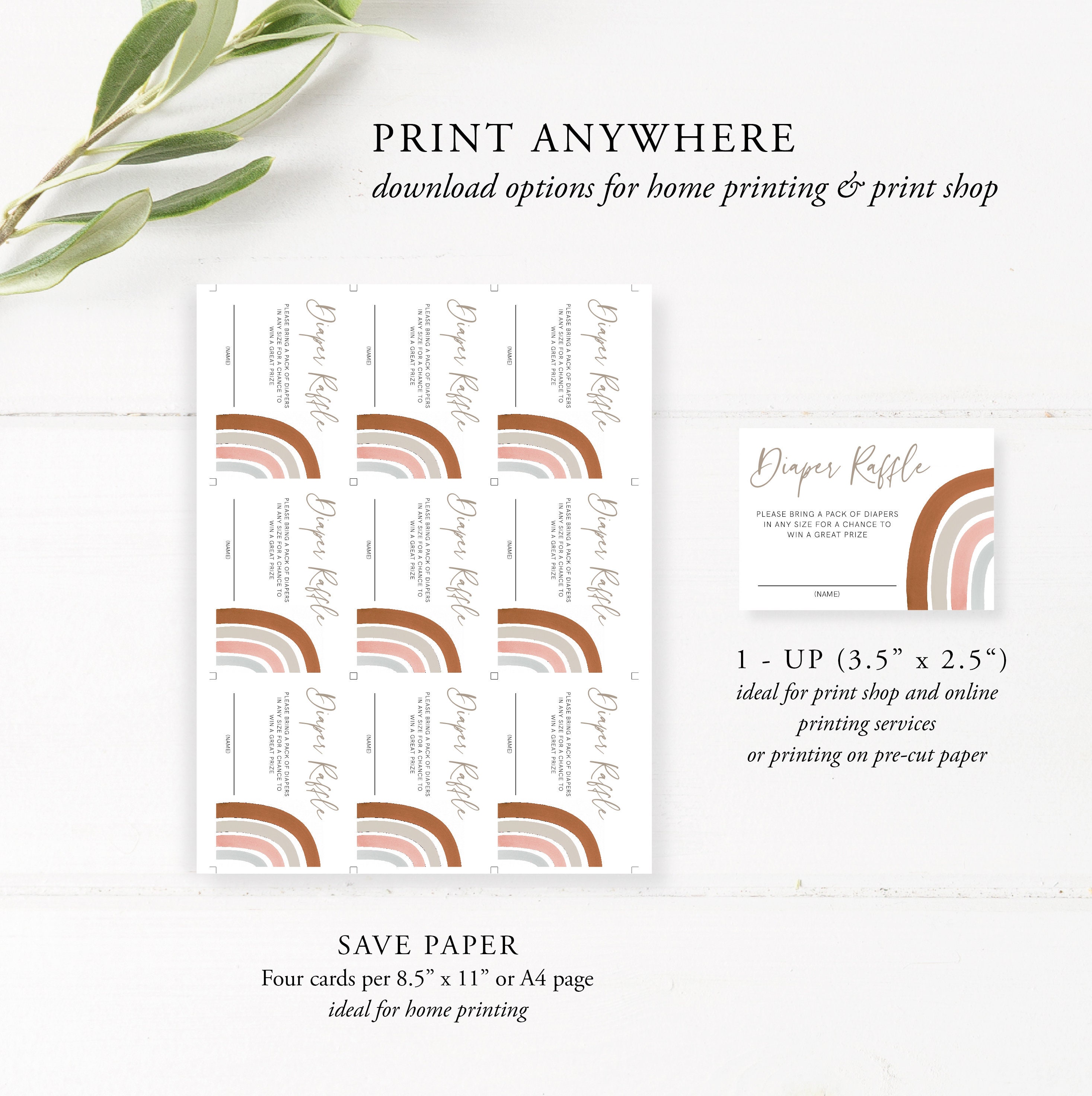 Rainbow Baby Shower Diaper Raffle Sign and Raffle Tickets | Etsy