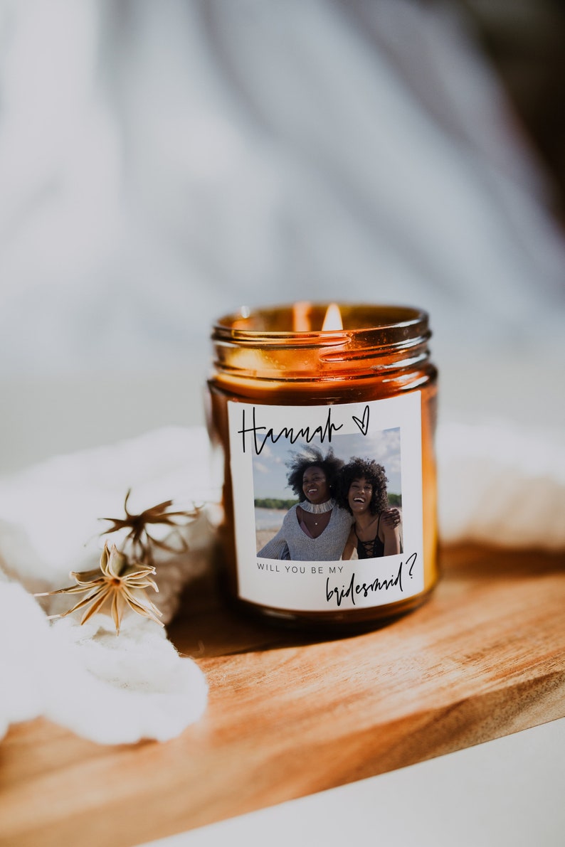 Photo Bridesmaid Proposal, Bridesmaid Proposal Candle label, Picture Bridesmaid Proposal, DIY Bridesmaid Proposal, Editable, Template, 41 image 4