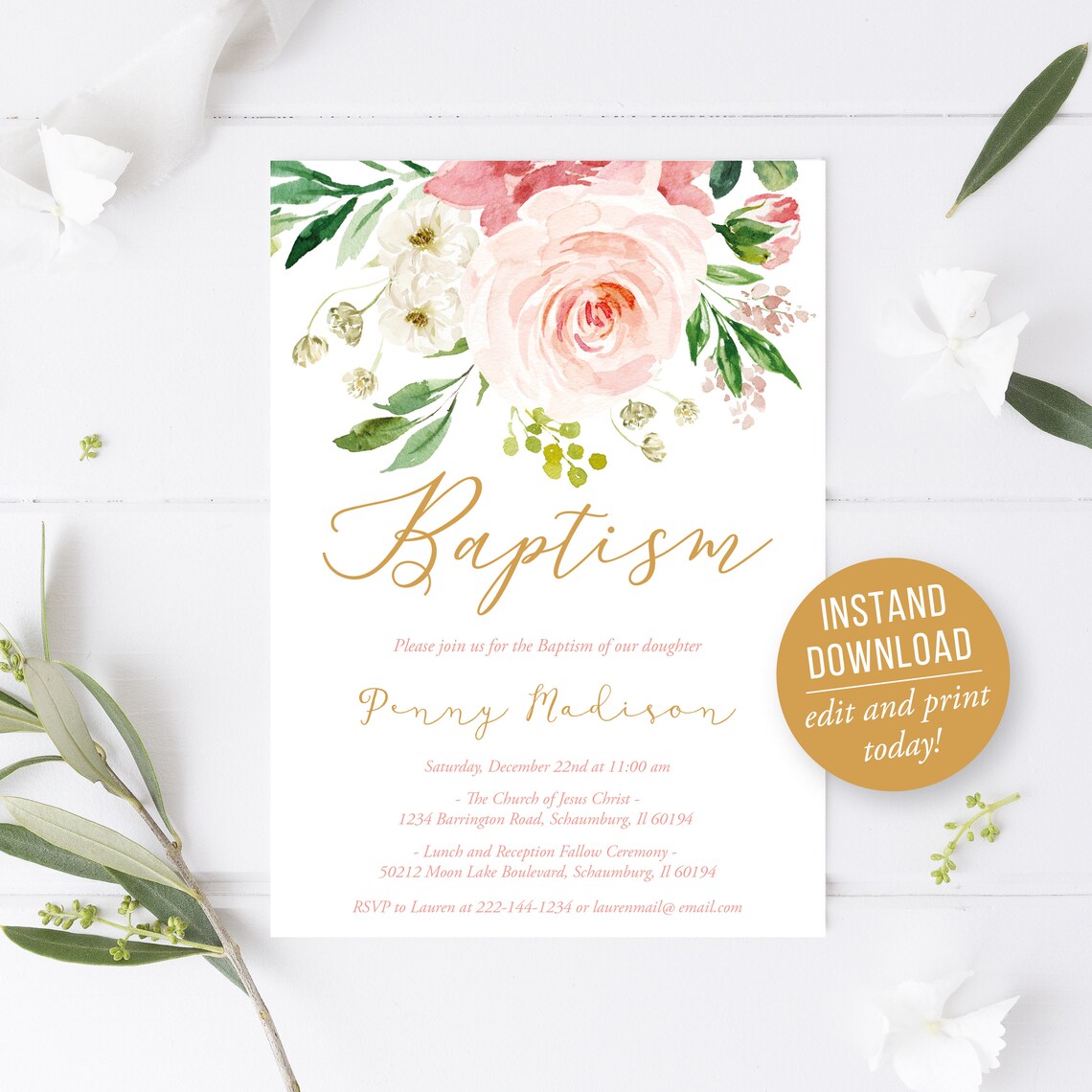 Baptism Favor Tags Template Printable Baptism Favor Tags - Etsy