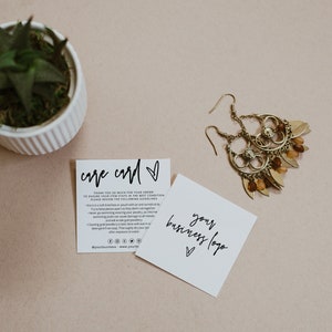 Care Card Template, Small Business Care Card, Jewelry Care Card Package ...