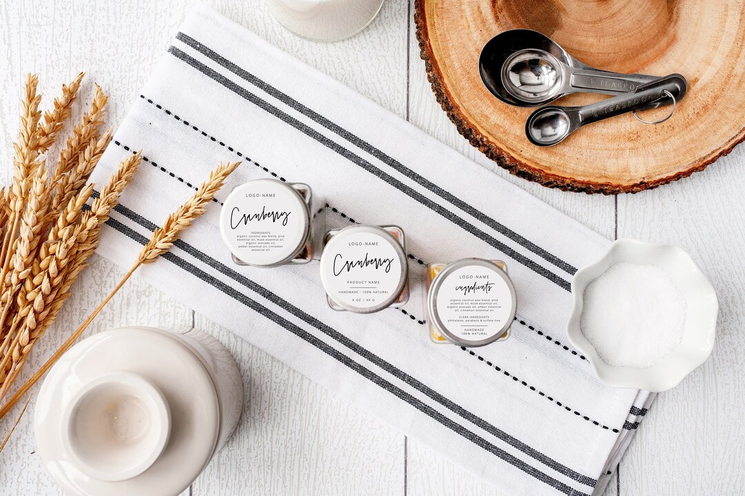 Ingredients Label Template, Jar Label, Round Product Label, Circle ...