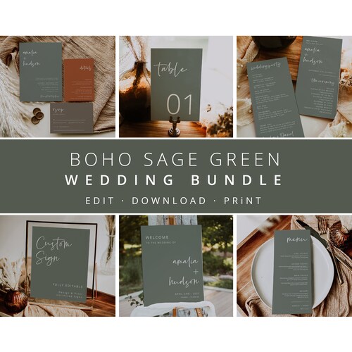 Modern Wedding Sign Template Custom Sign Boho Wedding | Etsy