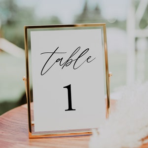 Elegante Tischnummer Kartenvorlage, Rustikale Hochzeitstischnummer, bearbeitbar, SOFORTIGER DOWNLOAD, Kalligraphie Hochzeit, DIY, 050