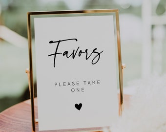 Favors Sign Printable, Modern Minimalist Wedding Favor Sign, Please Take a Favor, Sweet Treat Baby Shower, Bridal Shower Please Take 1, 003