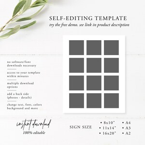 Photo Collage Template, Picture collage, Photo collage gift, Custom photo collage, Family Collage, Download, Editable, CANVA image 3
