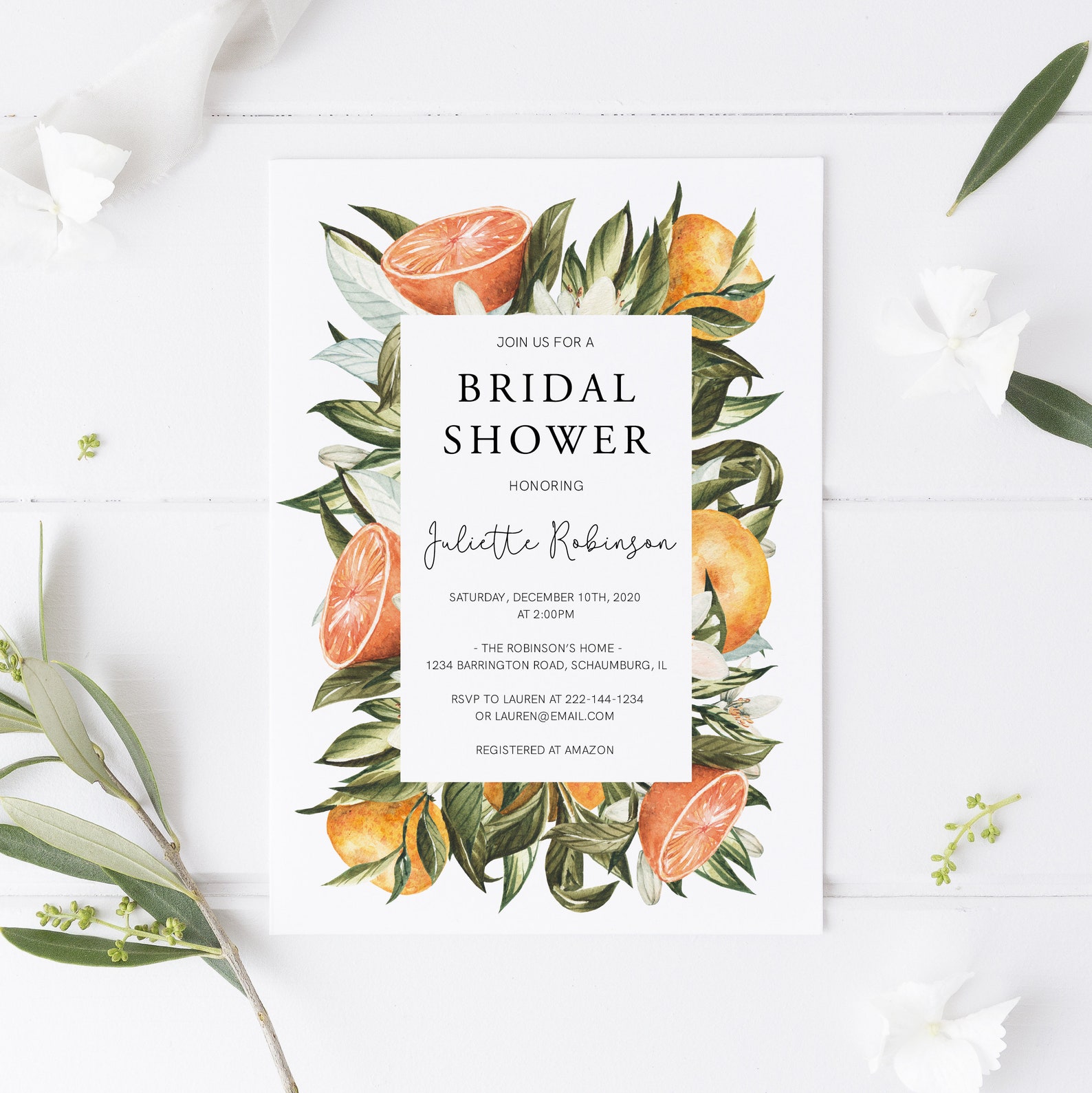 Citrus Bridal Shower Invitation Bridal Shower Invitation Etsy