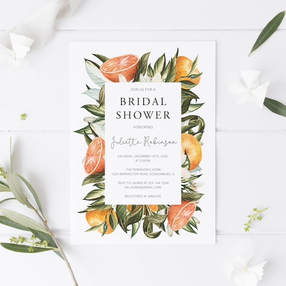 Citrus Bridal Shower Invitation Bridal Shower Invitation Etsy