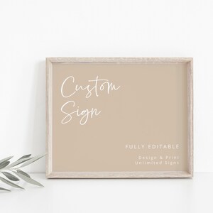 Modern Wedding Sign Template, Custom Sign, Boho Wedding Signage, Beige ...