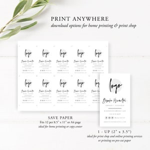 May include: A printable business card template with a black and white design. The card features a circle with the word "logo" written inside. The text "Brooke Hamilton" is written in cursive below the circle. The text "Owner / Founder" is written below the name. The card also includes contact information, including an email address, phone number, and website address.
