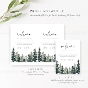 Pine Wedding Timeline Template, Wedding Timeline, Event Timeline, Wedding Itinerary, Weekend Schedule Printable, Welcome Bag, 005 image 4