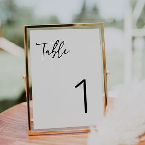 Modèle de carte de numéro de table moderne, numéro de table de mariage minimal simple et propre, modifiable, TÉLÉCHARGEMENT IMMÉDIAT, Templett, DIY, 003