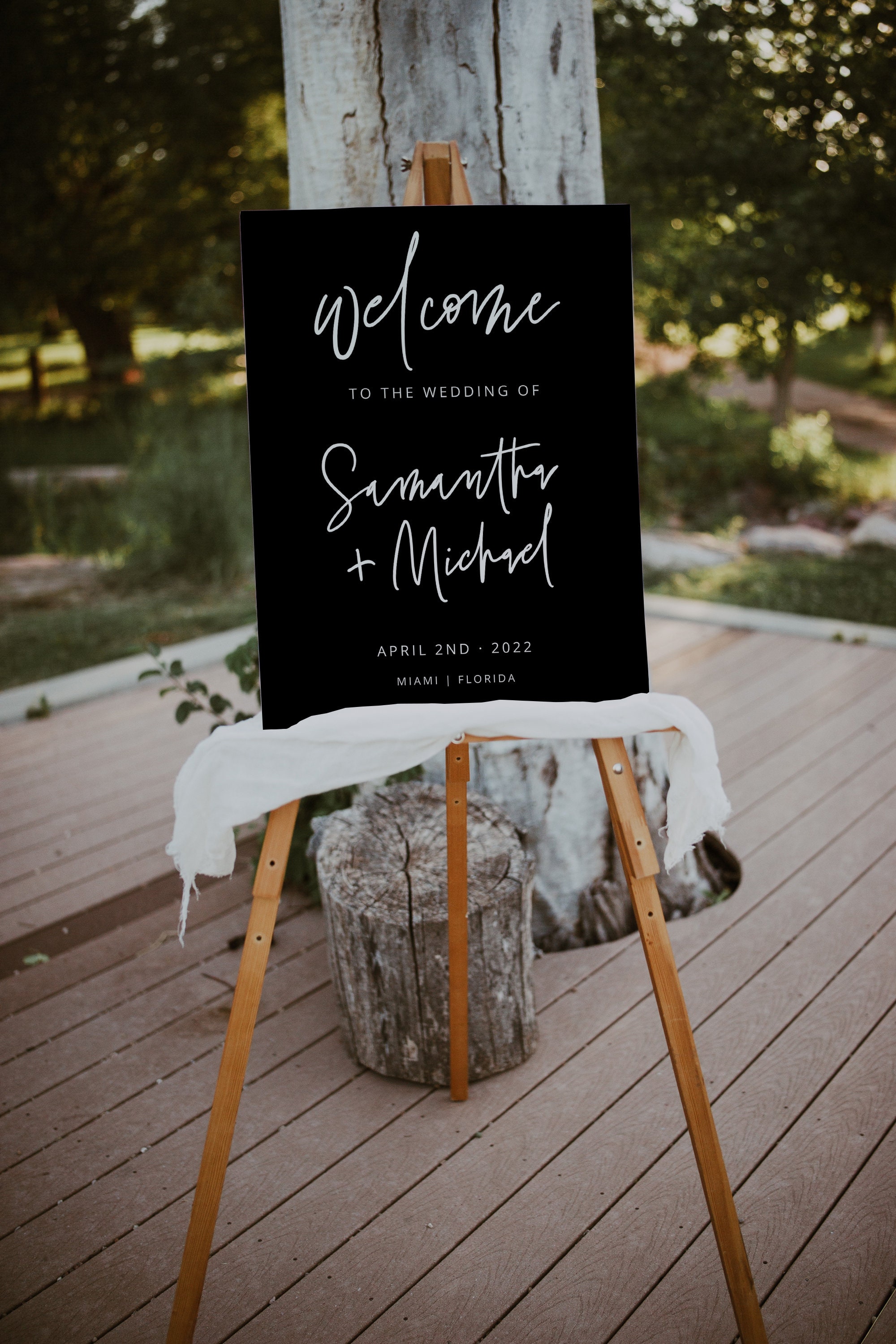 Modern Welcome Sign Template, Modern Black Wedding, Printable Wedding ...