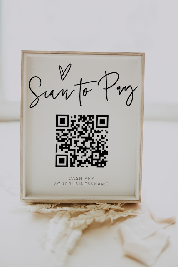 QR Code Sign Template Scan Pay Small Business - Etsy