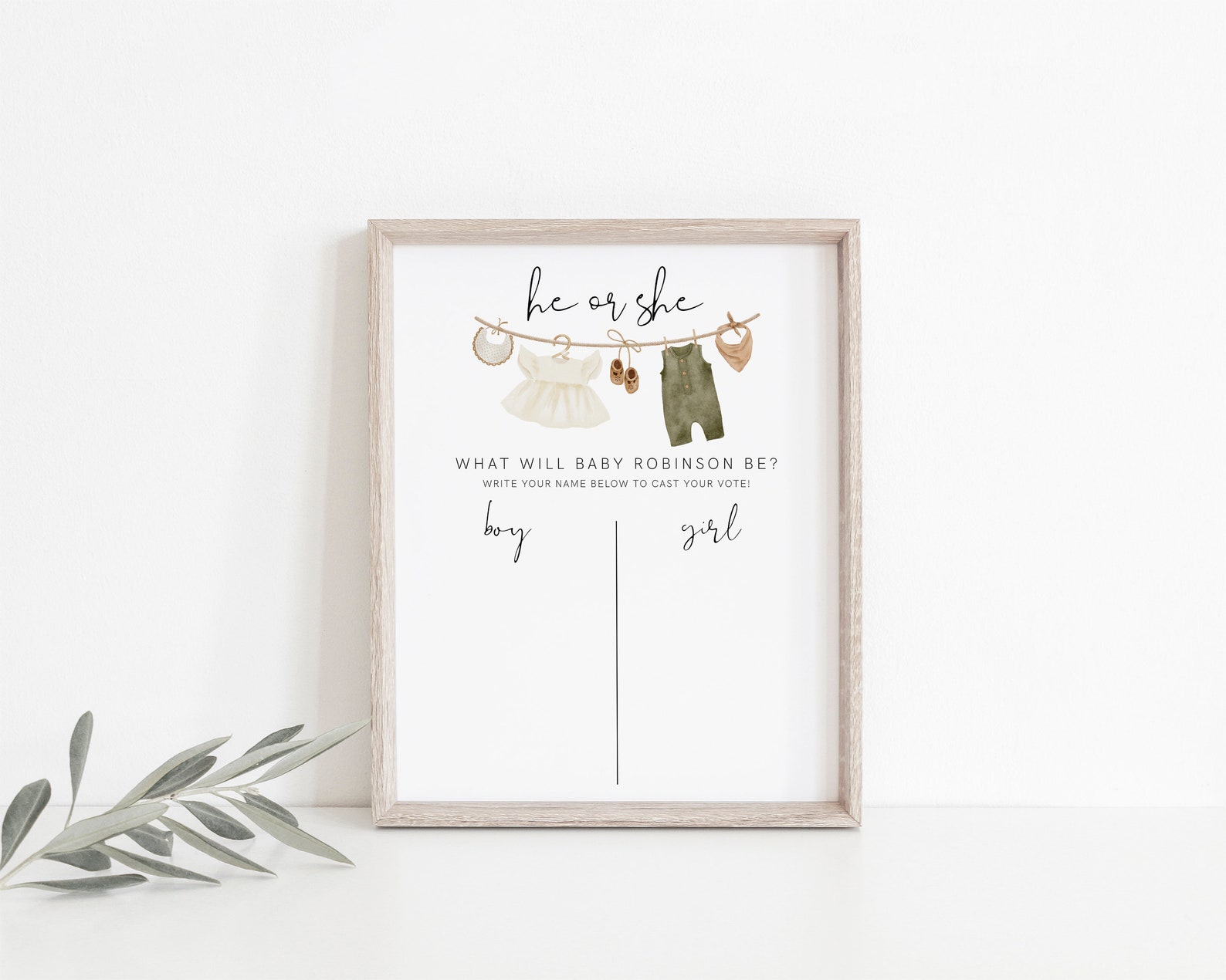 He or She What Will Baby Be Sign Gender Guess Board Boho - Etsy