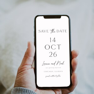 Electronic Save The Date Editable, Save The Date E card, Wedding Digital Save The Date, Save The Date Evite, Minimalist, Template, 89 image 3