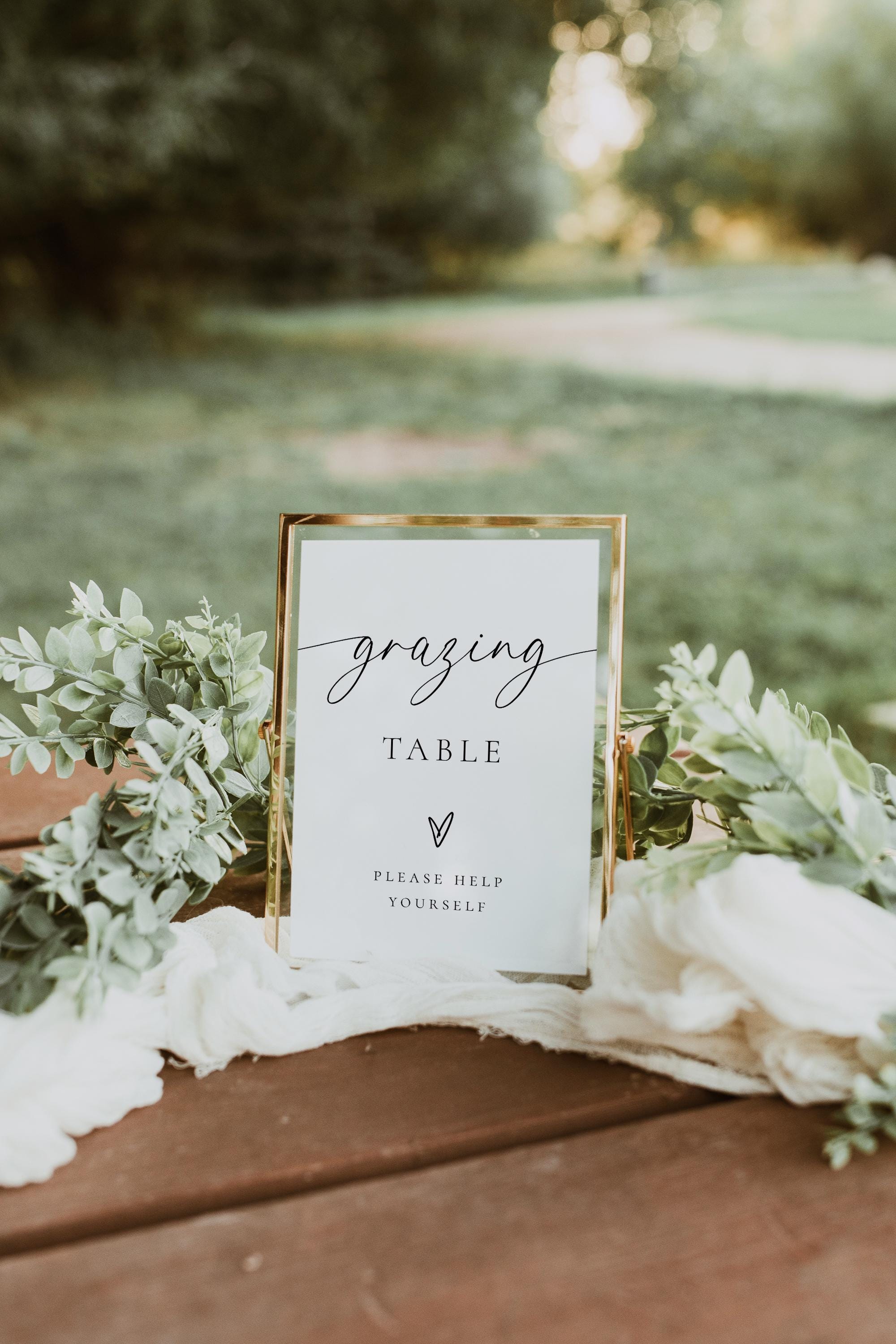 Minimalist Grazing Table Sign Template, Modern Food Table Sign ...