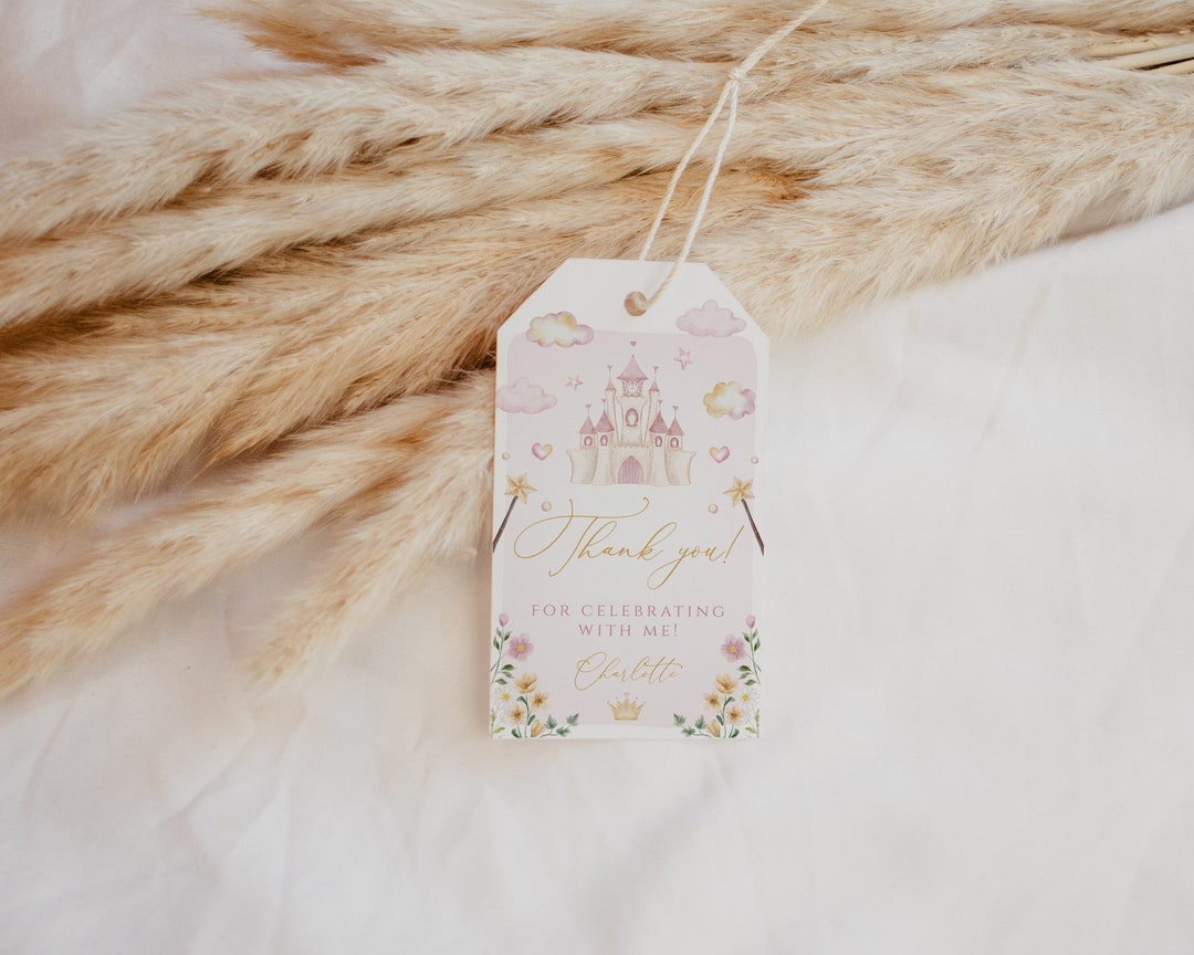 Vip Princess Tag Editable Princess Birthday Favor Tags, Princess Thank You Tags ...