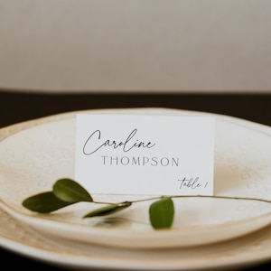 Modello di segnaposto per matrimonio minimalista, segnaposto stampabili, modello di matrimonio moderno, calligrafia, DOWNLOAD, modificabile, Templett, 89
