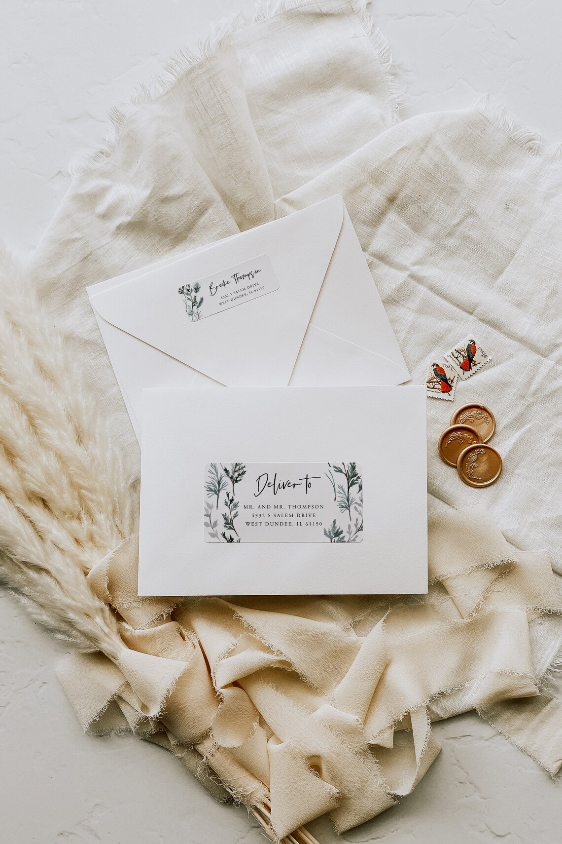 Receiving Copy Envelope Sticker Envelope Label Template, Printable Return and Recipient Address Sticker ...