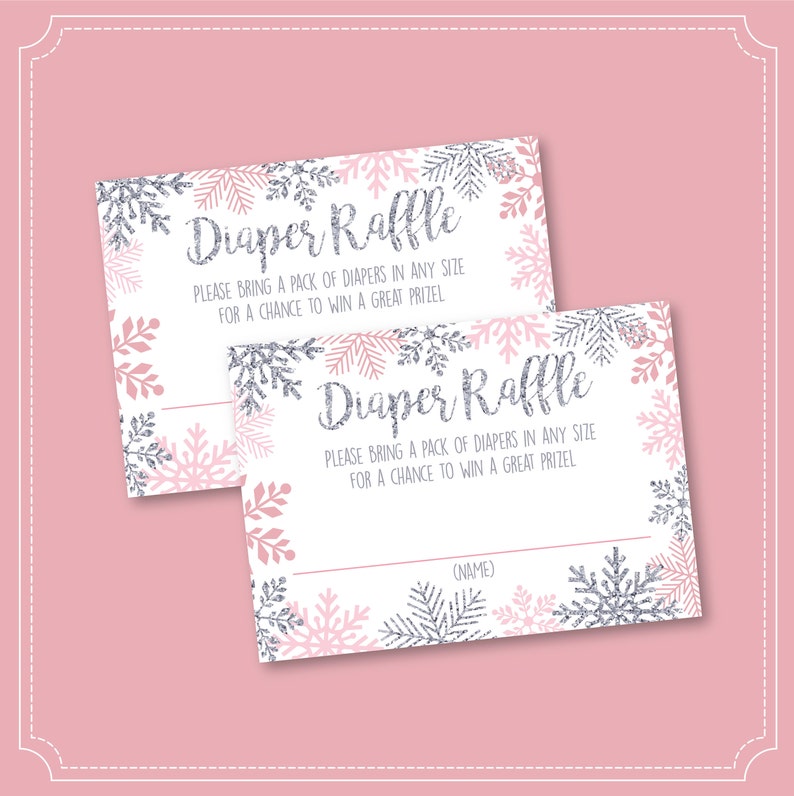 Diaper Raffle Snowflake Baby Shower Invitation Book For Image 0