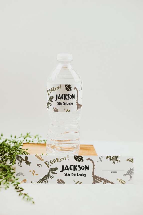 Water Bottle Label Template Dinosaur Water Label Jurassic | Etsy
