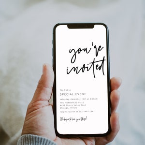 Modern Business Text Message Invitation Template, Electronic, Minimalist You&#39;re Invited, Special event invitation, EDITABLE, Download, 41