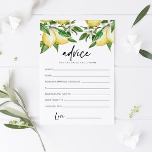 Kaartsjabloon bruids douche advies, bewerkbaar Citrus vrijgezellenfeest advies, bruiloft advies, bruids advies, Instant Download, Templett