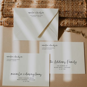 Modern Minimalist Wedding Envelope Address Template, Printable Wedding Envelope Template, Boho, Industrial, Editable Envelopes, 43