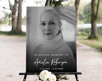 Funeral Welcome Sign, Celebration Of Life Poster, In Loving Memory, Memorial Board, TRY BEFORE You BUY, Printable Obituary, Editable, 003