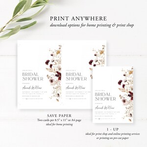 Wildflower Bridal Shower Invitation, Floral Bridal Shower, Wildflower Bridal, Bridal Brunch, Autumn Bridal, Download, Template, 90 image 4