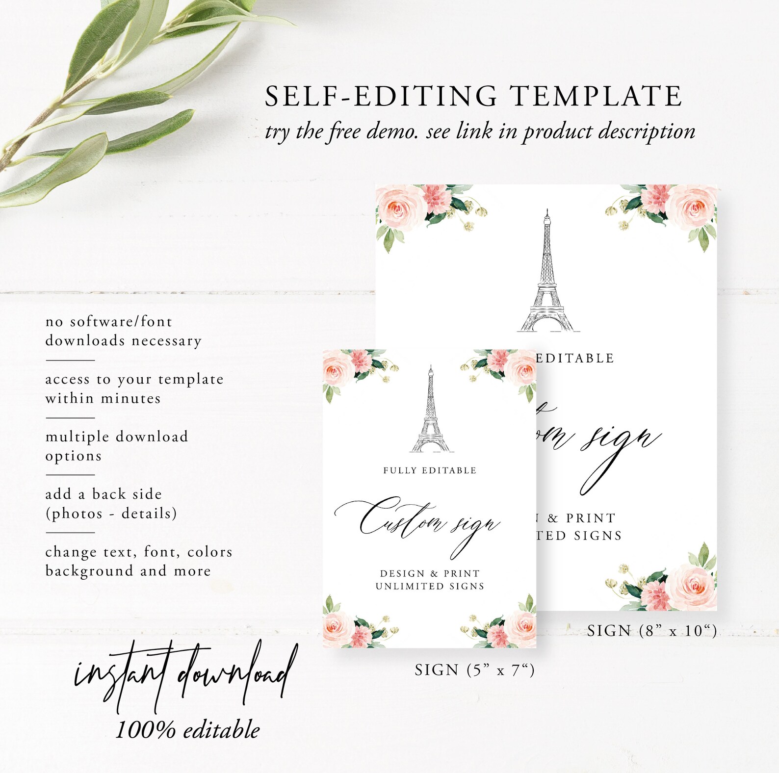 Paris Custom Sign Template Paris Bridal Shower Table Sign - Etsy