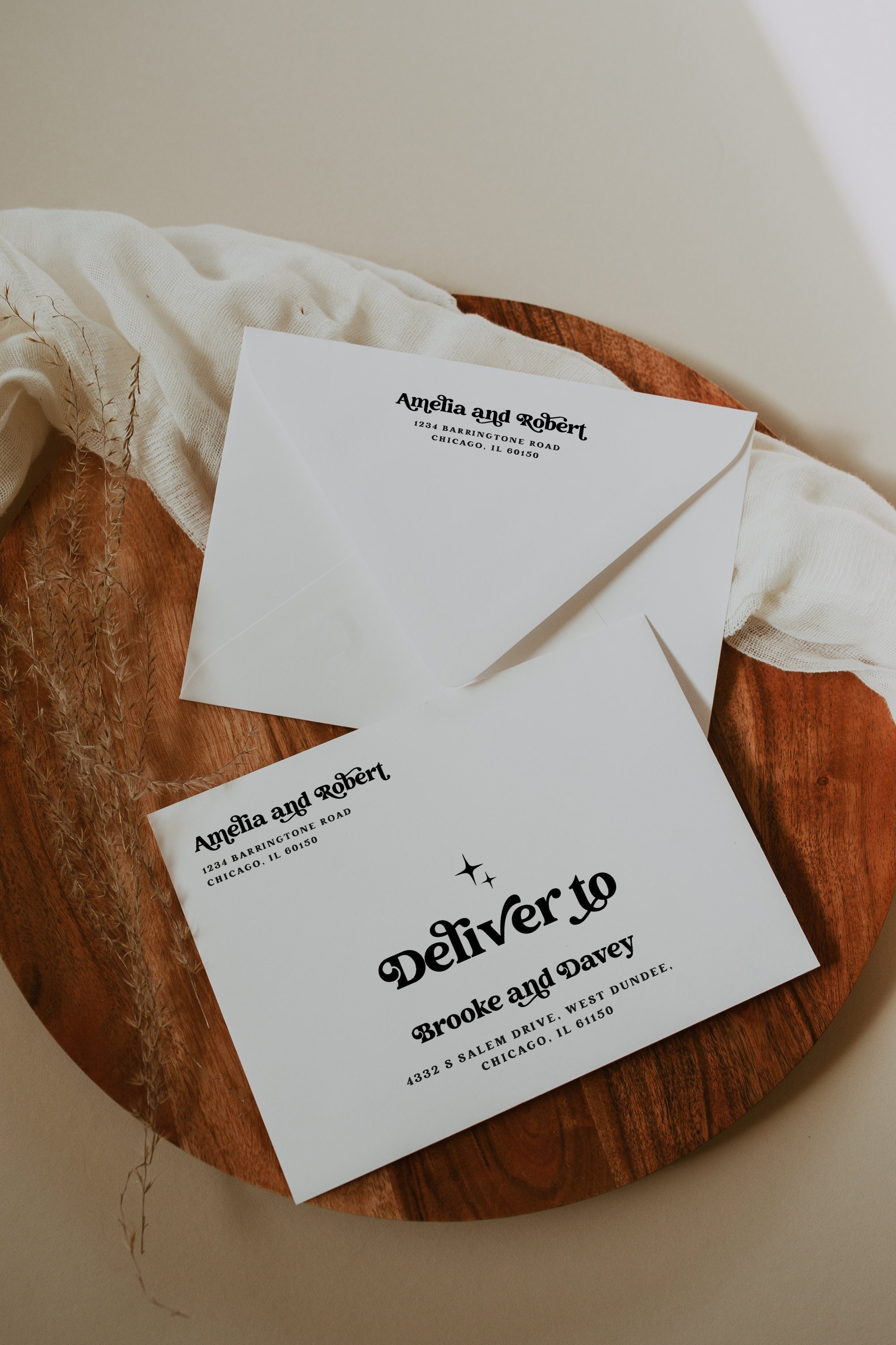 Retro Wedding Envelope Address Template, Printable Wedding Envelope, Retro Wedding, Groovy Envelope Address, Bohemian Addressing, 72