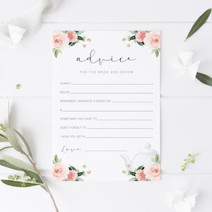 Brautparty Hinweiskarte, Tee-Party, Hochzeitsempfehlung für Braut und Bräutigam, bearbeitbare Vorlage, Sofortdownload, Templett, 23
