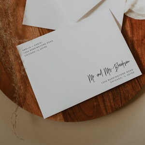 Minimalist Wedding Envelope Template, Modern Address Printable, DIY Envelope, Instant Download, 100% Editable, Template, A7 & A1, 027