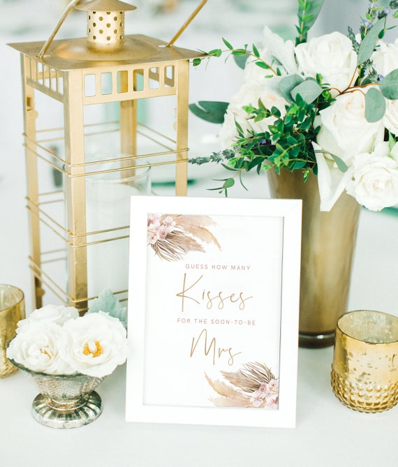 How Many Kisses Bridal Shower Game Summer Bridal Shower Etsy