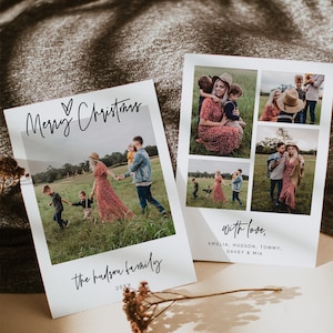 Christmas Photo Card Template, Minimalist Photo Holiday, Modern Christmas Card, Christmas Photo Card, Boho Holiday Card, Editable, 41