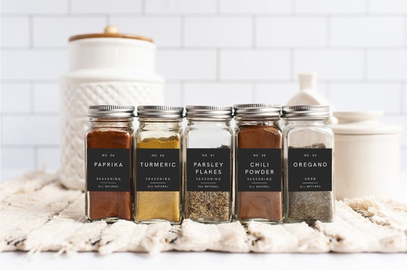 Editable Printable Spice Jar Labels Modern Minimalist Spice 