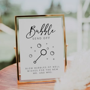 Cartello di addio a forma di bolla stampabile, Cartello di addio per sposi novelli, Cartello per matrimonio moderno e minimalista, Cartello da tavolo modificabile con download istantaneo fai da te, 003