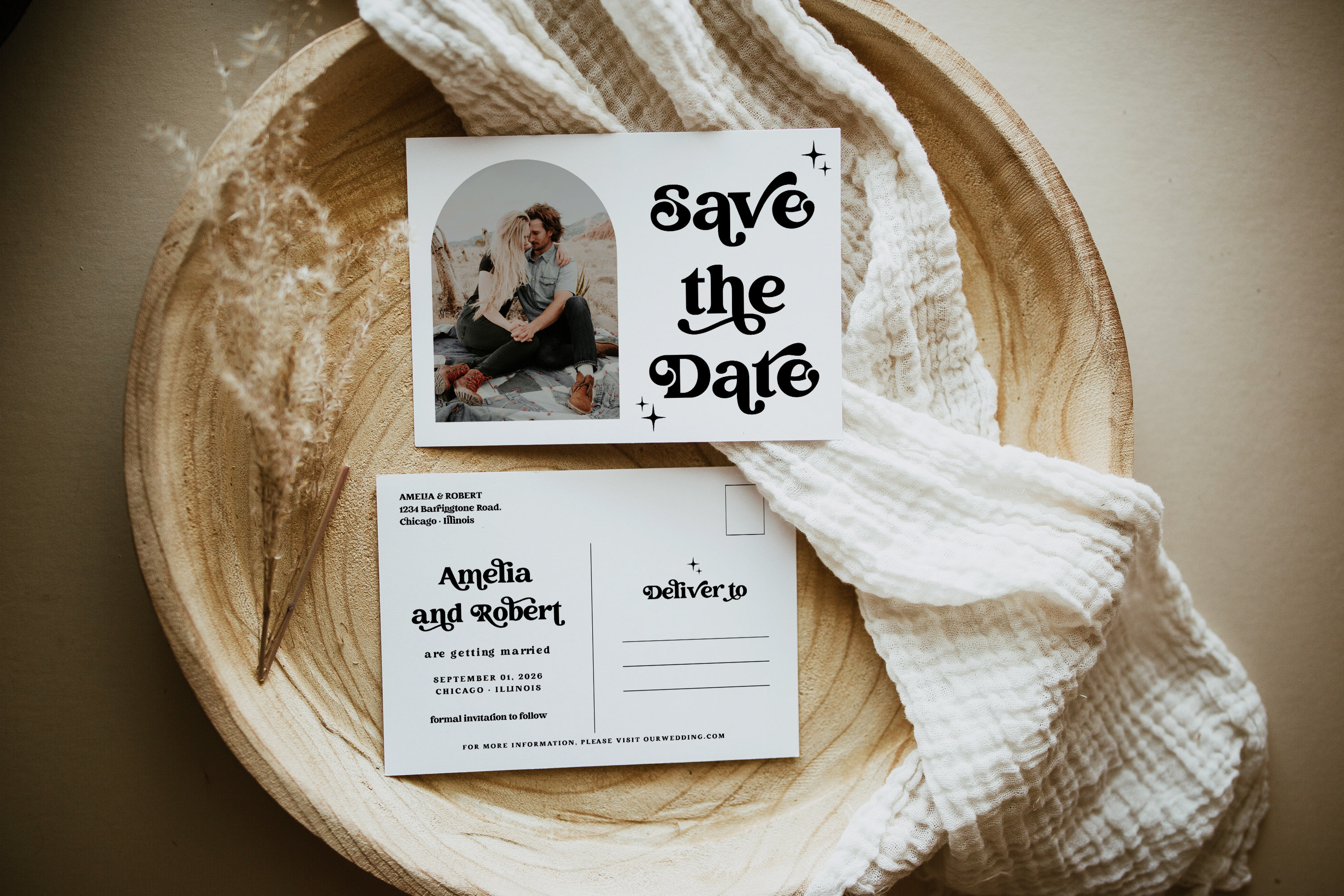 Retro Postcard Save the Date Template Postcard Photo Save the - Etsy