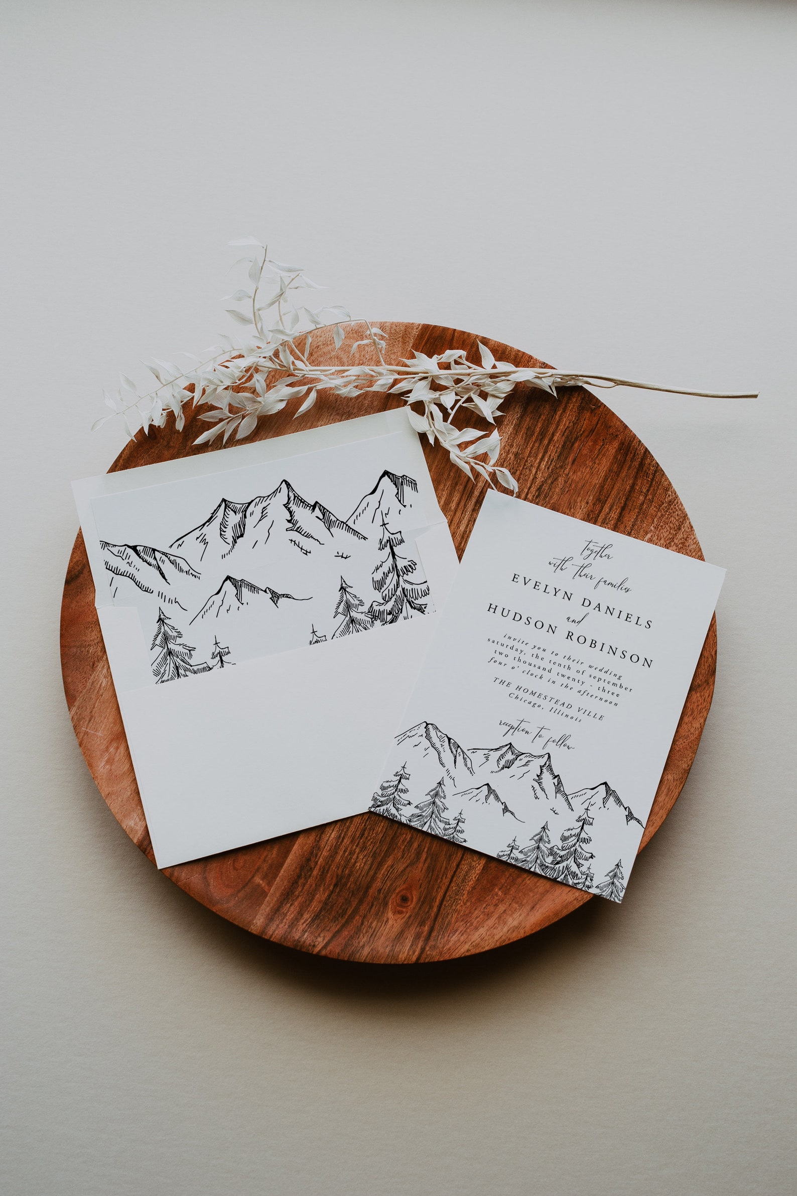 Mountain Envelope Liner Template Printable Woodland Pine Etsy