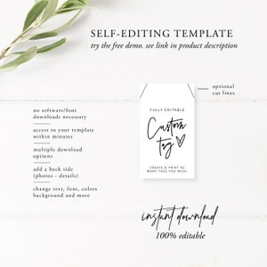 Editable Tags Instant Download, Calligraphy, Custom Tag, Minimalist Tag, Business Tag, Wedding Tag, Modern Tag, 100% Editable, Template, 41 image 5