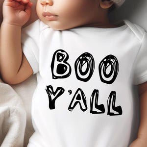Halloween Baby Bodysuit, Halloween Baby, Halloween Outfit, Baby Gift, Monochrome, Baby Gift, Boo Y&#39;all, Funny Gift, Halloween
