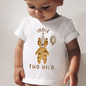 Second Birthday Sweatshirt Romper, Two Wild, Birthday Outfit, Two Wild Birthday, Neutral, 2nd Birthday Outfit, Tiger, Tiger Two Wild