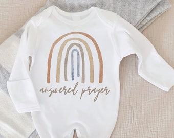 Answered Prayer baby, Rainbow Baby Bodysuit, Scandinavian Rainbow, Gift, Baby Shower Gift, New Baby, Baby Apparel, Hipster, Gender Neutral