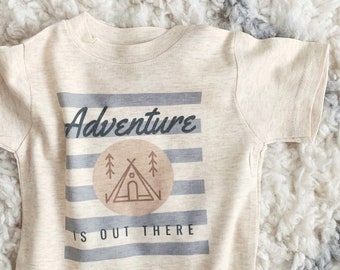 Vintage baby tee, Graphic Baby Shirt, Adventure is out there, Baby Shower Gift, Baby Apparel, Gender Neutral, Oatmeal, hipster baby, summer