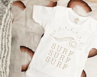 Surf, baby Surfing Shirt, Summer Shirt for baby, Summer baby top, Gender neutral, beach baby, Neutral baby gift, Baby Shower Gift, Hawaiian