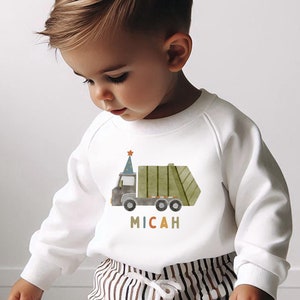 Truck Birthday Romper for Boy, Garbage Truck Shirt, Vehicle Birthday Outfit, Car Party Shirt, Recycling Truck, Boy 1st Birthday Outfit