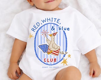 4. Juli Baby Outfit, USA Baby Strampler, Bunt Kleinkind Shirt, 4. Juli Kinder Shirt, 4. Juli Babykleidung, Rot, Weiß und Blau